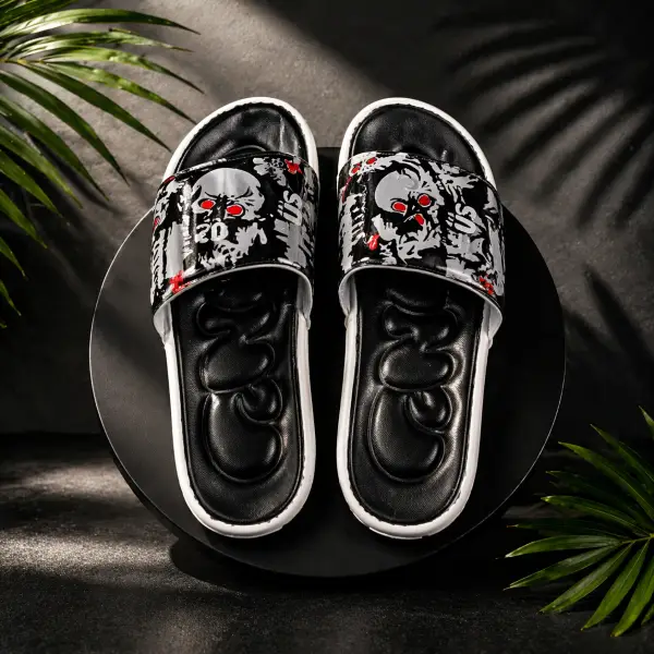 Skull Graphic Premium Slide Sandal