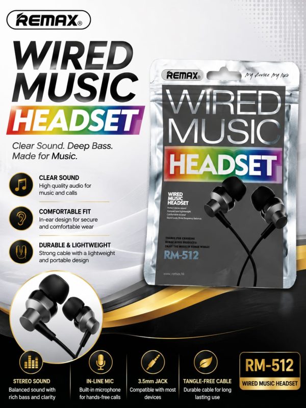 Remax RM-512 Wired Music Headset