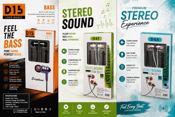 D15 Bass - D47 Stereo - D65 Stereo