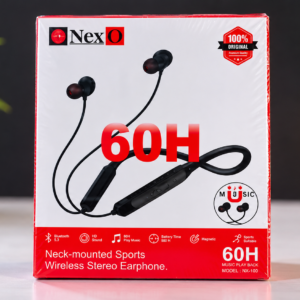 NexO 60H Wireless Neckband Earphone – Bluetooth, Magnetic Earbuds & Sports Design