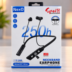NexO BT Wins Wireless Neckband Earphone – 250H Battery, Magnetic Earbuds & Bluetooth 5.4