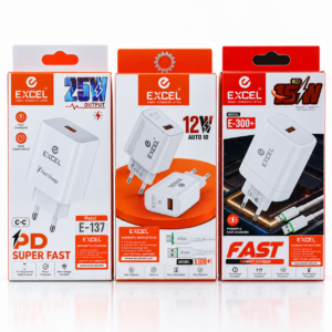EXCEL Fast Charging Adapters – 25W, 12W,17W,15W Auto ID & E-300+